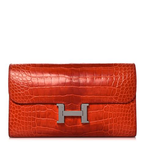 hermes constance crocodile white|hermès constance long to go.